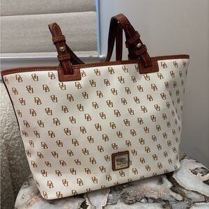 Dooney & Bourke Cream and Tan Signature Tote